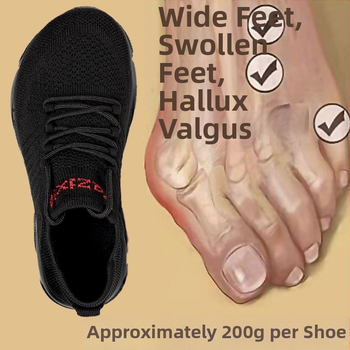 Unisex topánky na prechádzky s rozšíreným prstom, ľahká podrážka, mikrovláknový povrch