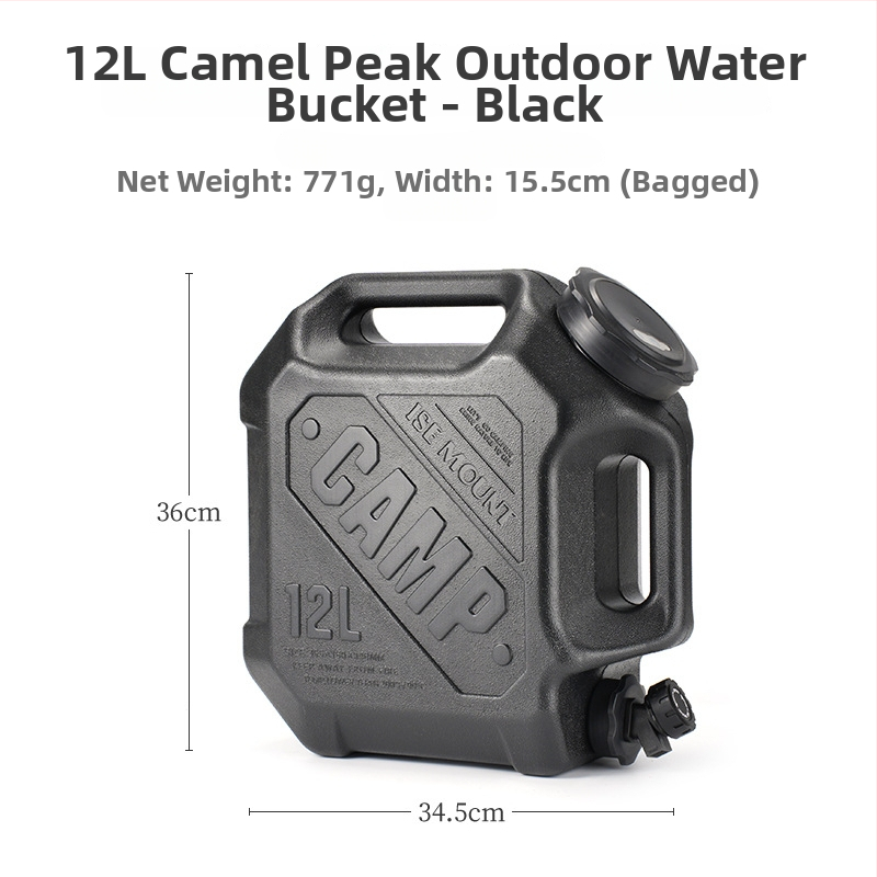 ISE MOUNT 12L Nešiojama lauko vandens talpa su dviem rankenomis ir čiaupu