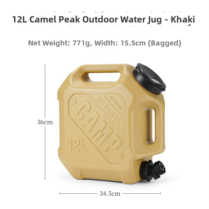 ISE MOUNT 12L Nešiojama lauko vandens talpa su dviem rankenomis ir čiaupu
