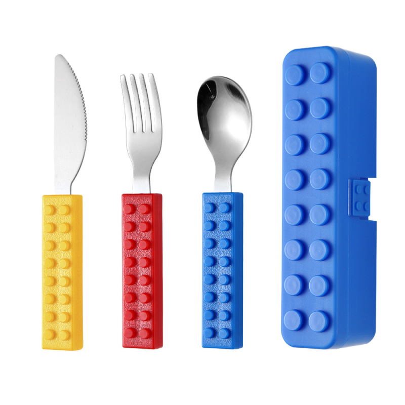 Σετ παιδικών μαχαιροπίρουνων σε δυτικό στυλ: μαχαίρι, πιρούνι και κουτάλι από ανοξείδωτο χάλυβα 410 με καθρέφτισμα επιφάνειας, δημιουργικά εκπαιδευτικά είδη για παιδιά