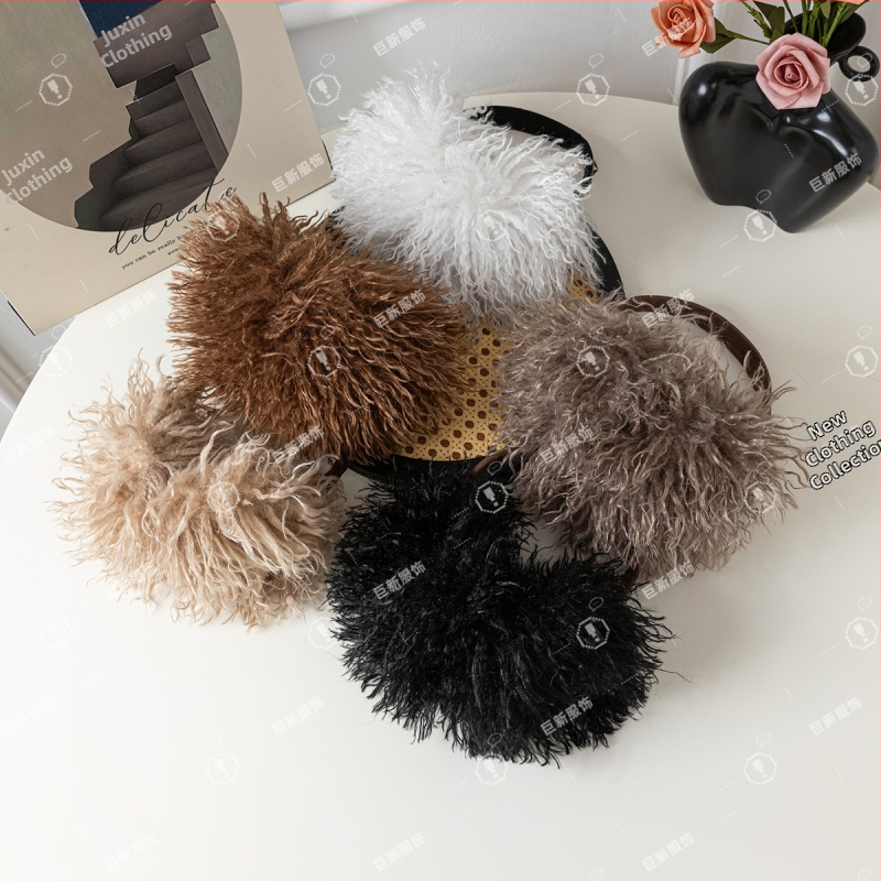 Ušné náušníky - Suede, Vetruodolné, Teplé, Chlpaté s strapcami