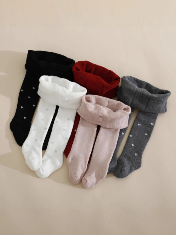 Παιδικά κολάν φλιζέ σε κορεατικό στυλ, με σχέδιο αστέρια, πολυεστέρας, μέση με ελαστικό, κατάλληλα για ηλικίες 1–3 ετών