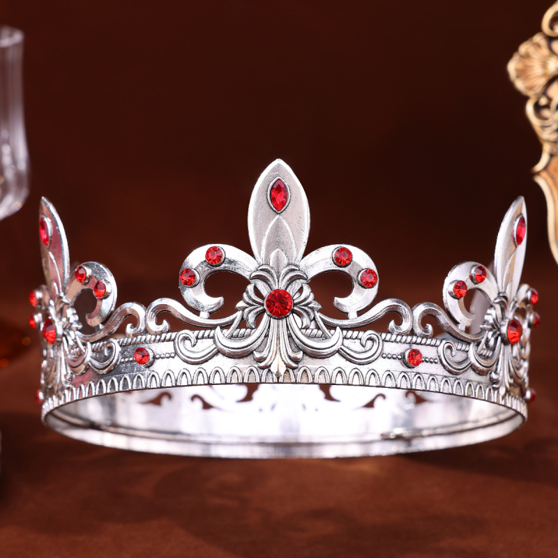 Accesoriu pentru cap – Tiara Barocă cu cerc complet pentru nunți, aliaj, placare electrolitică, unisex, brand Tuan Ming