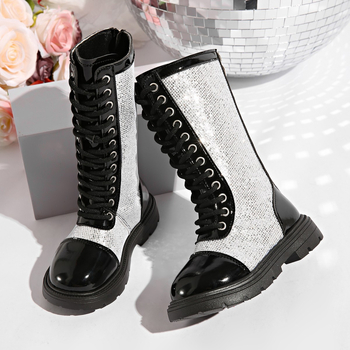 Детски ездачески ботуши с висок маншет, изкуствена кожа, гумена подметка, страничен цип, за деца на възраст 7–16 години