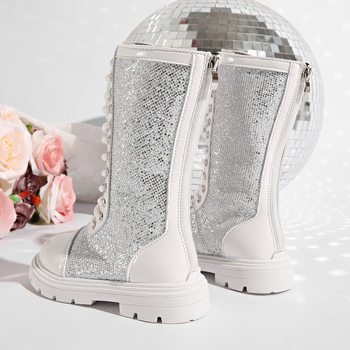 Детски ездачески ботуши с висок маншет, изкуствена кожа, гумена подметка, страничен цип, за деца на възраст 7–16 години