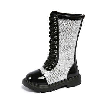 Детски ездачески ботуши с висок маншет, изкуствена кожа, гумена подметка, страничен цип, за деца на възраст 7–16 години