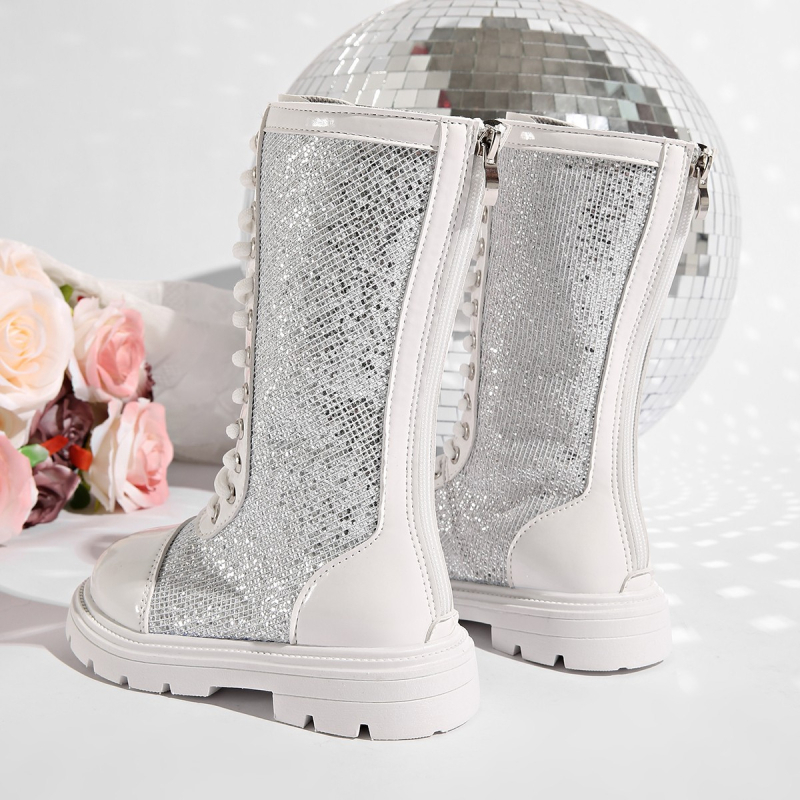 Детски ездачески ботуши с висок маншет, изкуствена кожа, гумена подметка, страничен цип, за деца на възраст 7–16 години