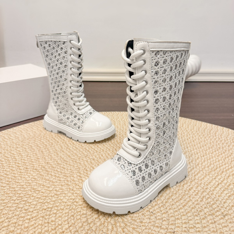 Детски ездачески ботуши с висок маншет, изкуствена кожа, гумена подметка, страничен цип, за деца на възраст 7–16 години