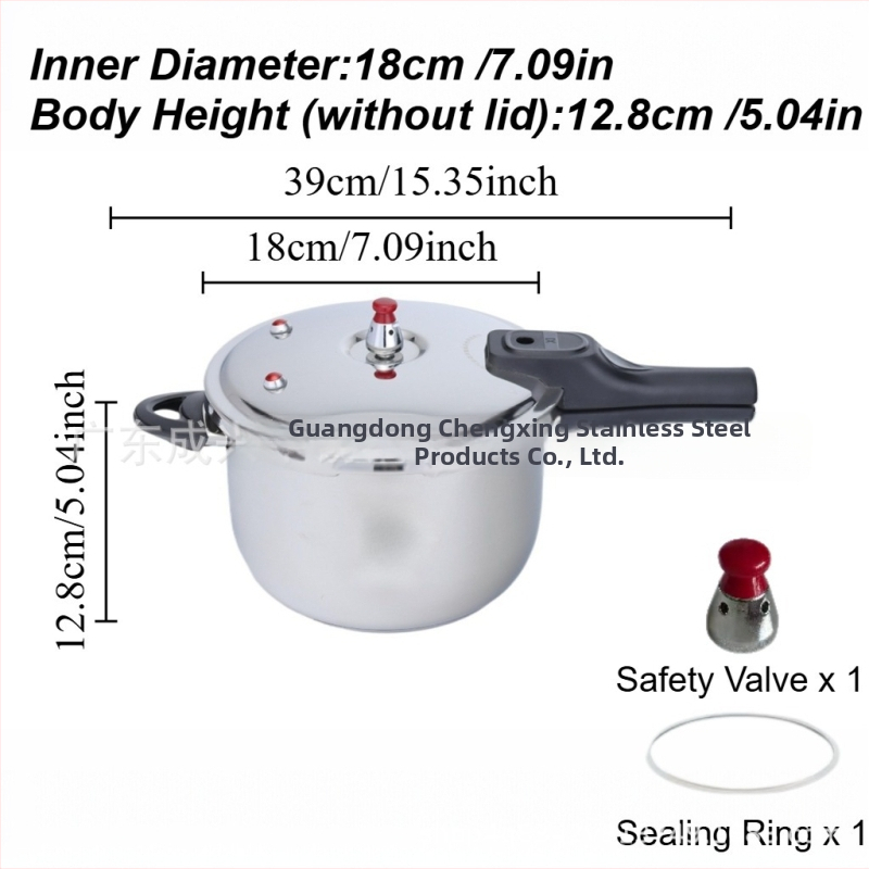Tlakový hrniec s nepriľnavým povrchom, 201 nerezová oceľ, viacvrstvový spodok, vhodný pre všetky sporáky, hmotnosť 3200 g