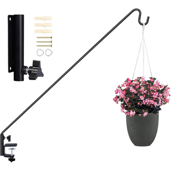 Стойка за хранилка за птици с въртяща се метална закачалка за растения — външна железна арт украса, модерен минимализъм