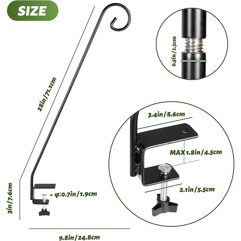 Стойка за хранилка за птици с въртяща се метална закачалка за растения — външна железна арт украса, модерен минимализъм