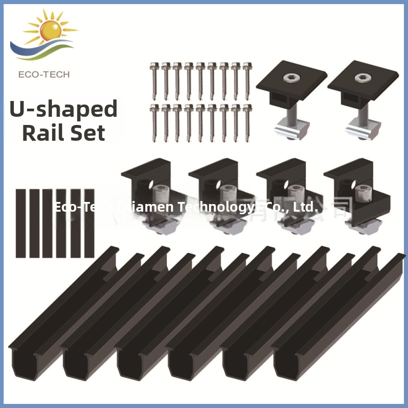 ECO-TECH súprava vodiacich líšt na strechu - U-tvar, tlak na okraj a bočný tlak, gumová podložka bez otvorov, extrúzia a rezanie, GB/T 6819 2015