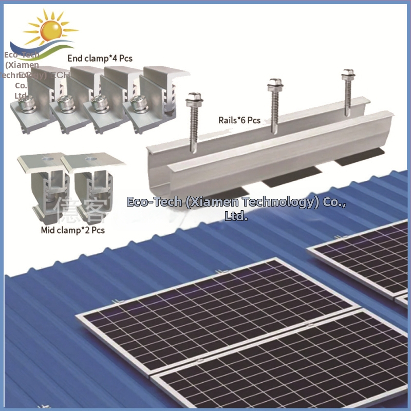 ECO-TECH aliuminio stogo gairių rinkinys - U formos, krašto spaudimas ir šoninis spaudimas, gumos pagalvėlė be skylučių, ekstrūzija ir pjovimas, GB/T 6819 2015