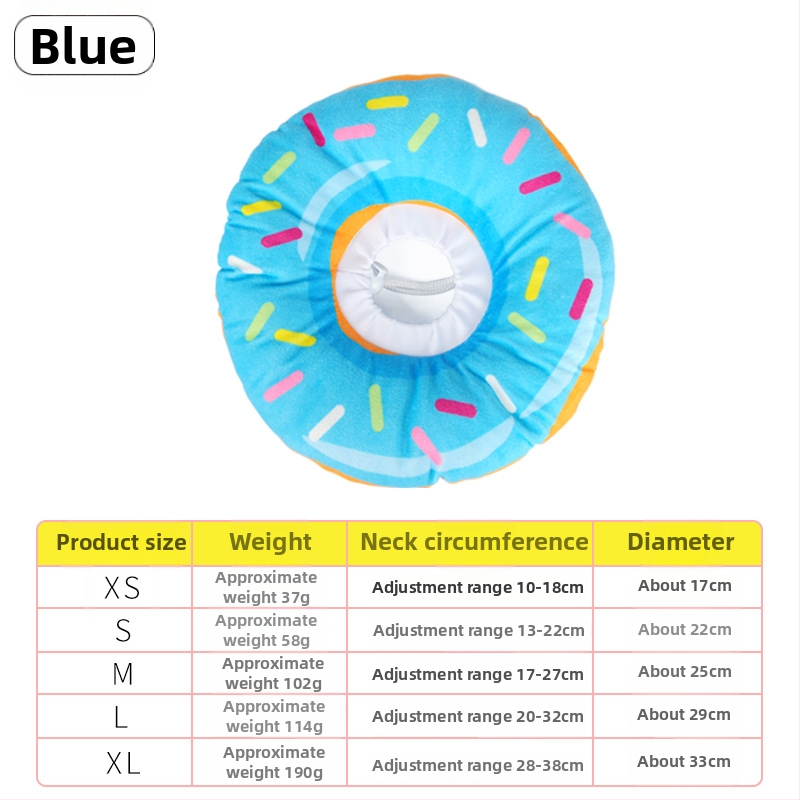 Elizabethova spona pre mačky a psy - donut tvar, materiál: textília + PP bavlna, univerzálne použitie, roztomilý štýl
