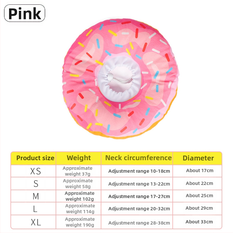 Elizabethova spona pre mačky a psy - donut tvar, materiál: textília + PP bavlna, univerzálne použitie, roztomilý štýl