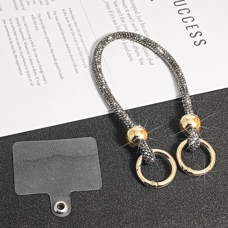 Mobilná šnúrka na telefón: kovová konštrukcia, ručne vyrábané, unisex dizajn, elastická bavlnená šnúrka, kovová pracka