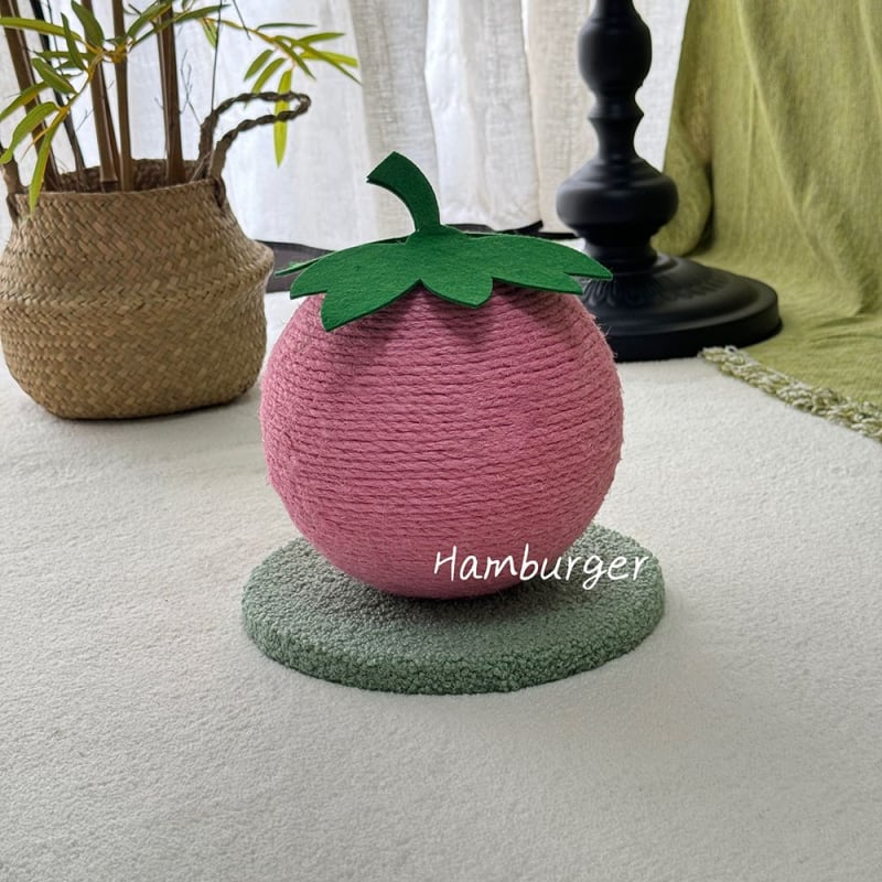 Mačacia doska na škrabanie s konopným lanom a sisálovou guľou, zvislá, roztomilý štýl