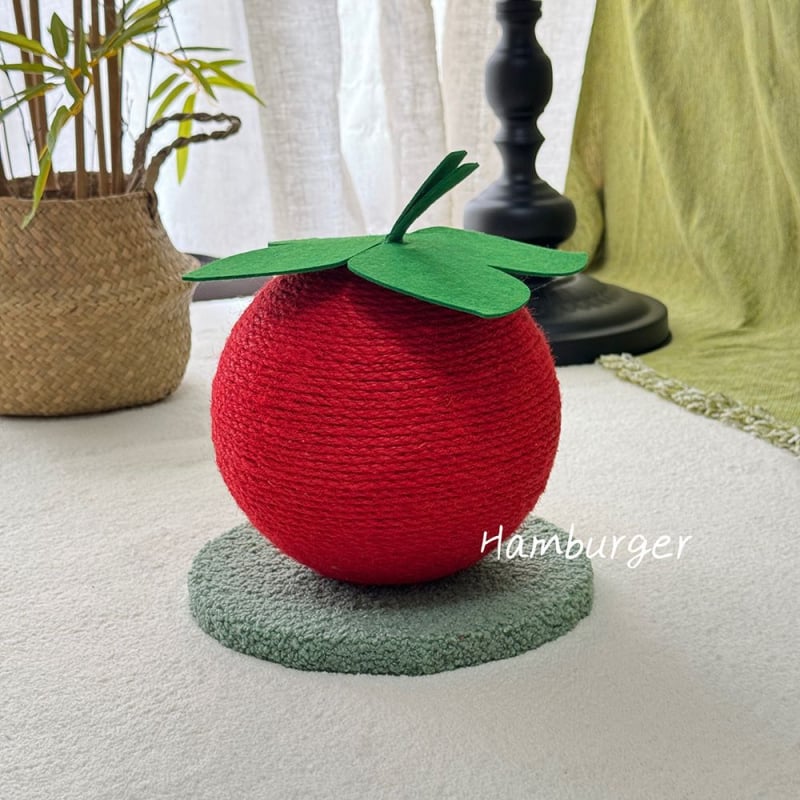 Mačacia doska na škrabanie s konopným lanom a sisálovou guľou, zvislá, roztomilý štýl