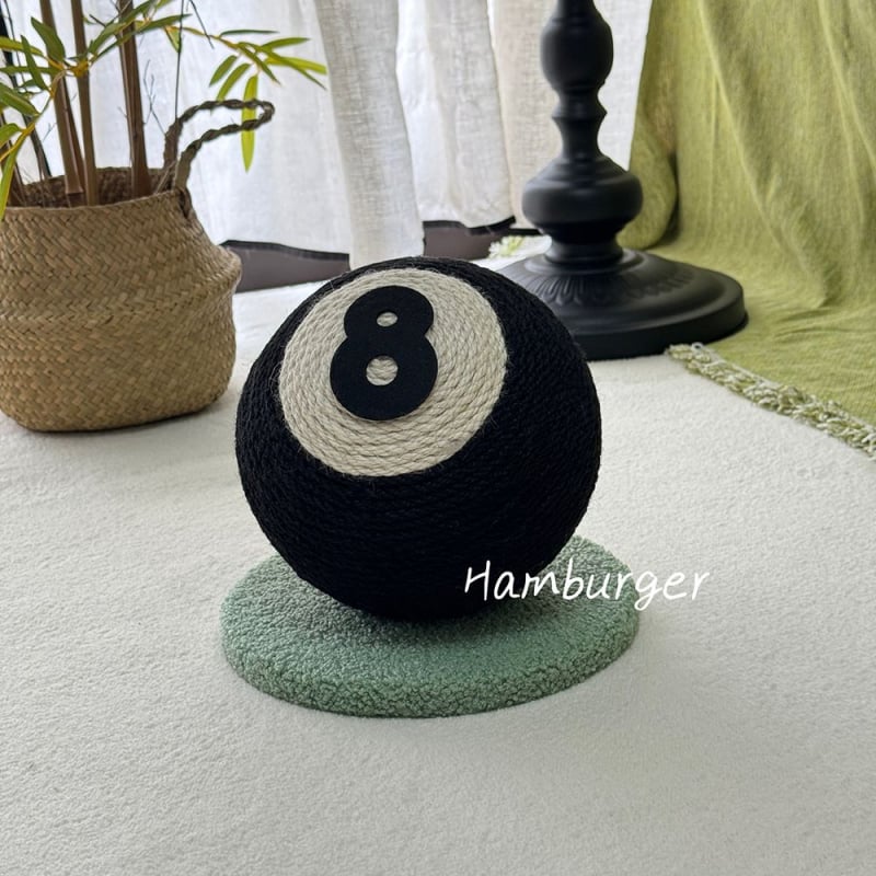 Mačacia doska na škrabanie s konopným lanom a sisálovou guľou, zvislá, roztomilý štýl