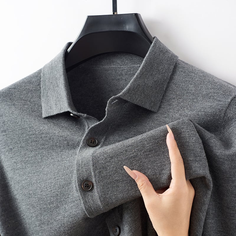 Meeste 100% villane kardigan Turn-Down kraeaga, korralik lõige, keskmise pikkusega, pikkade varrukatega