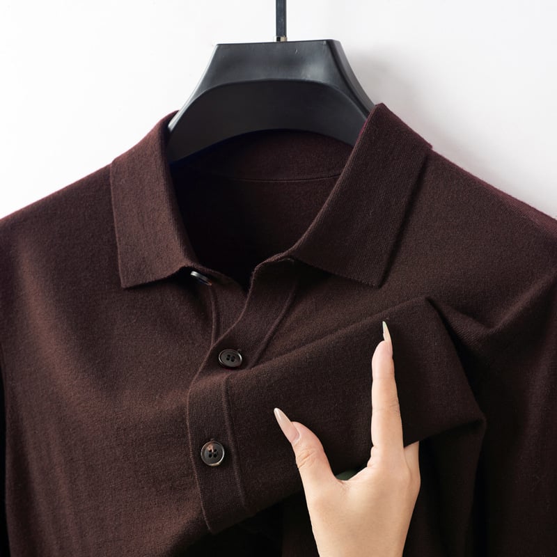 Meeste 100% villane kardigan Turn-Down kraeaga, korralik lõige, keskmise pikkusega, pikkade varrukatega