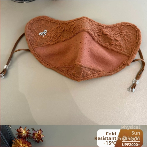 Teplá maska na tvár, zmes polyesteru a bavlny, ušné slučky, prachová ochrana, potlač loga