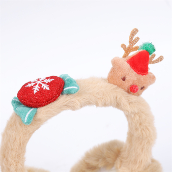 Kokkupanduvad plüüskõrvakaitsed täiskasvanutele, unisex, polüester, karikatuurne põhjapõdra motiiv, soojad talveks, sügisele ja kevadeks