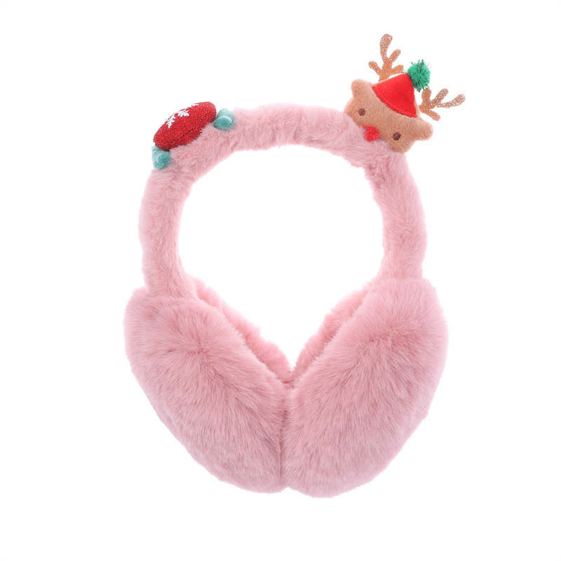 Kokkupanduvad plüüskõrvakaitsed täiskasvanutele, unisex, polüester, karikatuurne põhjapõdra motiiv, soojad talveks, sügisele ja kevadeks