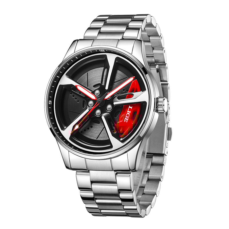 Pánske quartz hodinky s okrúhlym ciferníkom 43 mm, náramok z nehrdzavejúcej ocele, vodotesnosť 30 m, spona motýľová s dvojitým stlačením