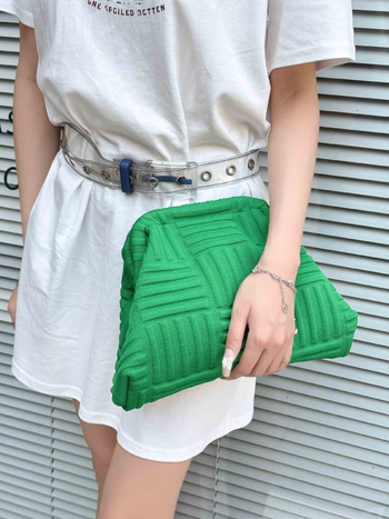 Pletená kozmetická taštička, veľká kapacita, mestský minimalistický štýl, polyestrový materiál, podšívka z polyestra, priedušná a ultra ľahká