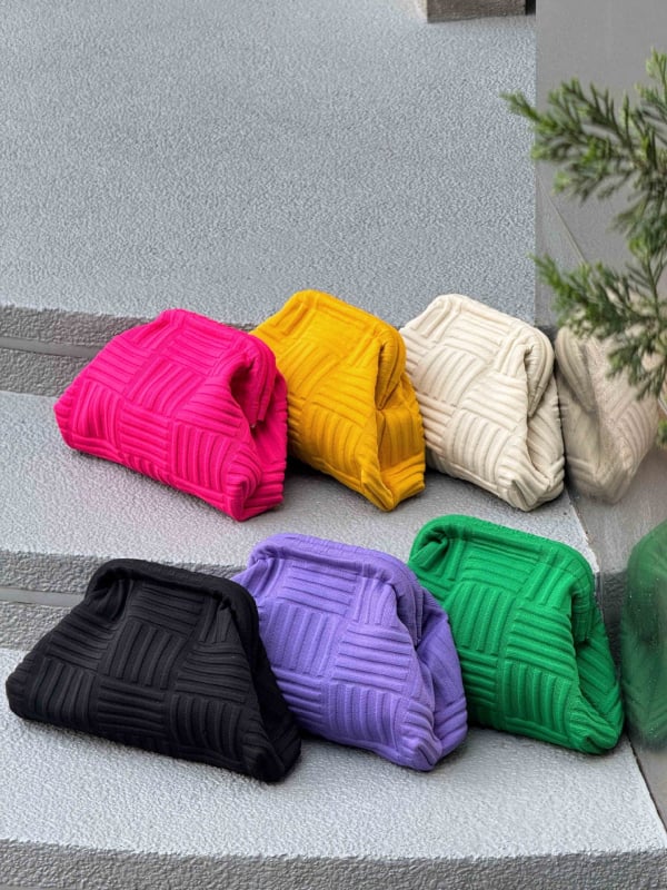 Pletená kozmetická taštička, veľká kapacita, mestský minimalistický štýl, polyestrový materiál, podšívka z polyestra, priedušná a ultra ľahká