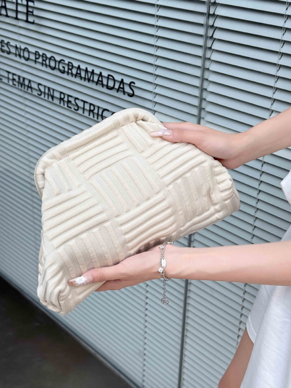 Pletená kozmetická taštička, veľká kapacita, mestský minimalistický štýl, polyestrový materiál, podšívka z polyestra, priedušná a ultra ľahká