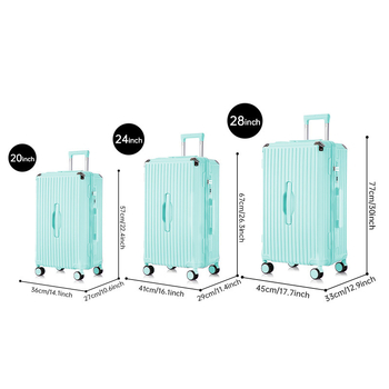 Cestovný set kufrov ABS+PC, veľký objem, tri kusy, kolieska s omnidirekčným pohonom, zapínanie na zips