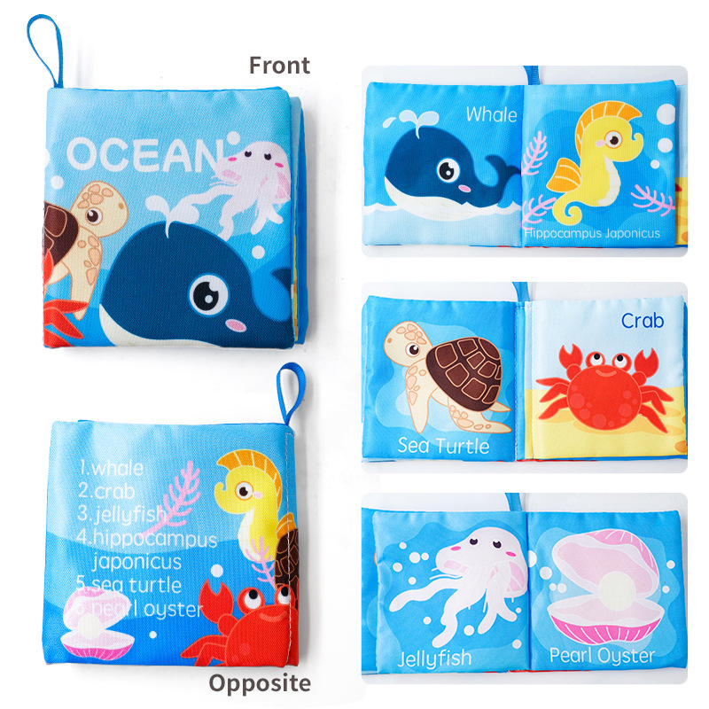 HDX Carte de pluș educativă pentru sugari 0–3 ani, dezvoltă vederea, prinderea, simțurile, coordonarea mână-ochi și auzul