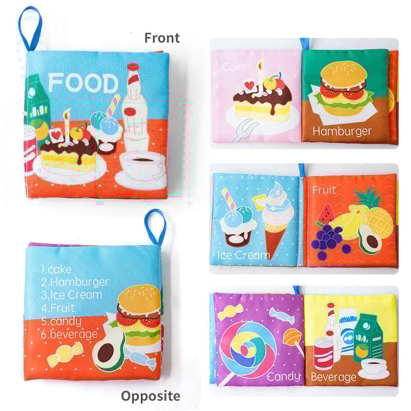 HDX Carte de pluș educativă pentru sugari 0–3 ani, dezvoltă vederea, prinderea, simțurile, coordonarea mână-ochi și auzul