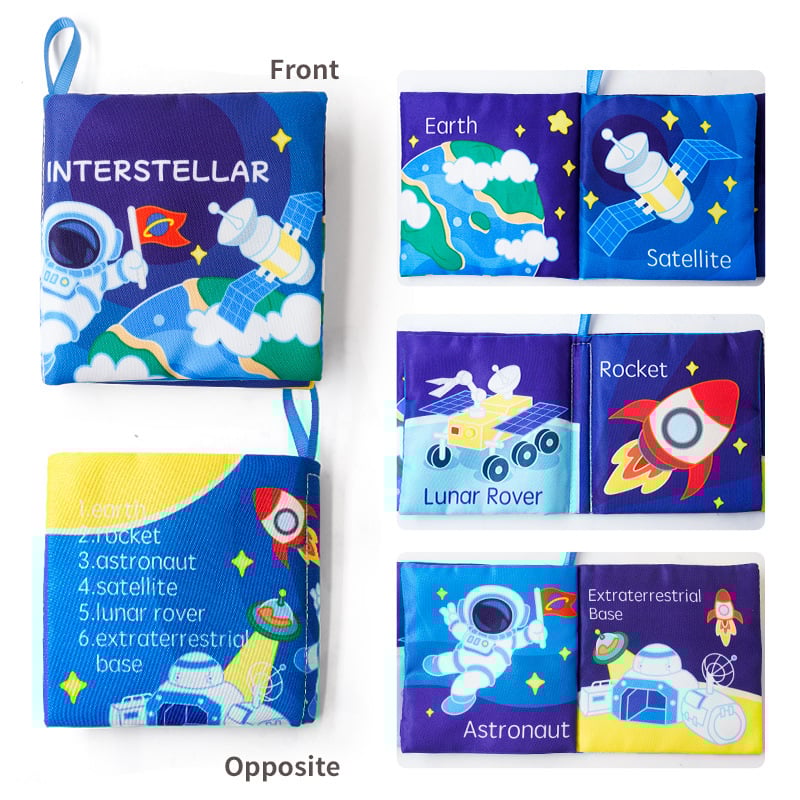 HDX Carte de pluș educativă pentru sugari 0–3 ani, dezvoltă vederea, prinderea, simțurile, coordonarea mână-ochi și auzul