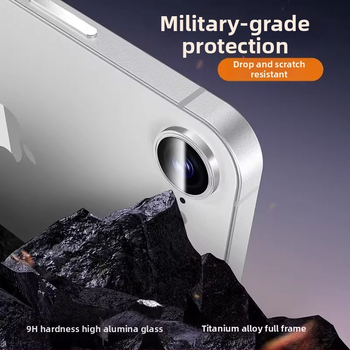 Film na ochranu objektívu fotoaparátu pre iPhone 16e – tvrdené sklo, rám s plnou ochranou, HD jasnosť, ochrana proti pádom