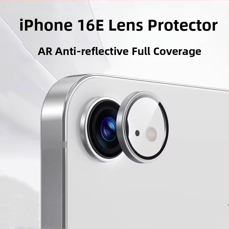 Film na ochranu objektívu fotoaparátu pre iPhone 16e – tvrdené sklo, rám s plnou ochranou, HD jasnosť, ochrana proti pádom