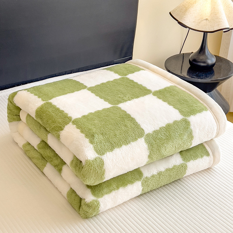 Deka z arktického velúru, do kancelárie a na pohovku, kockovaný vzor, 300 g, jar a jeseň, prispôsobiteľná