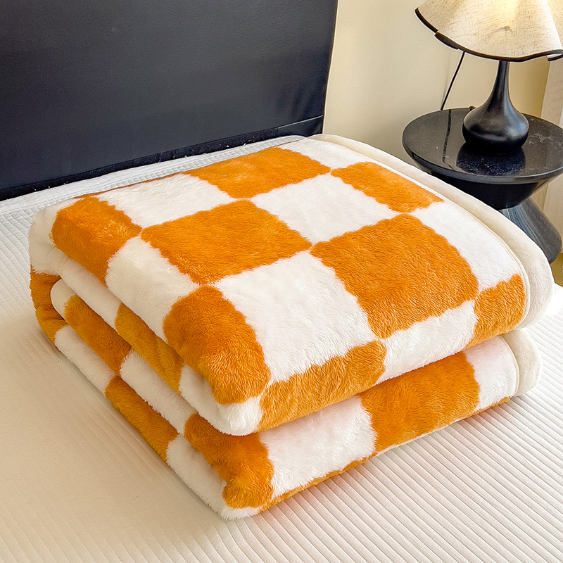 Deka z arktického velúru, do kancelárie a na pohovku, kockovaný vzor, 300 g, jar a jeseň, prispôsobiteľná