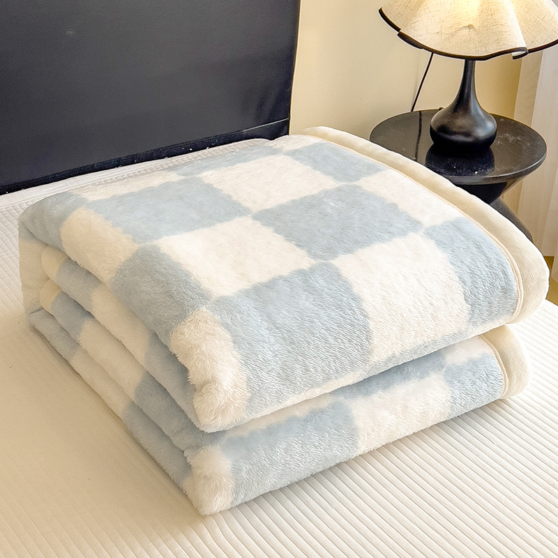 Deka z arktického velúru, do kancelárie a na pohovku, kockovaný vzor, 300 g, jar a jeseň, prispôsobiteľná