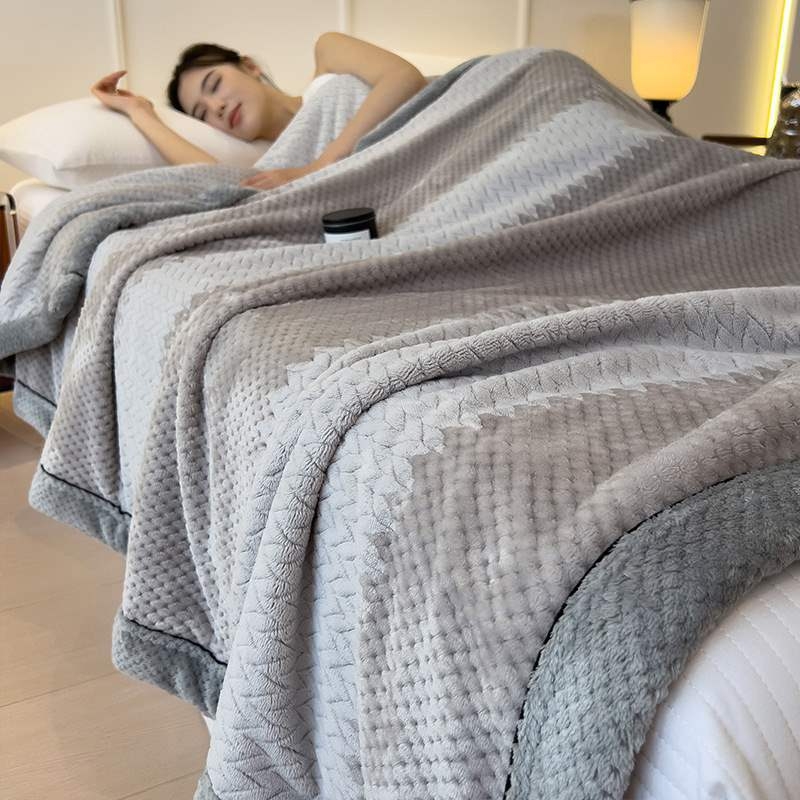 Одеяло от млечен велур, Скандинавски стил, полиестер, под 300 г, за всички сезони