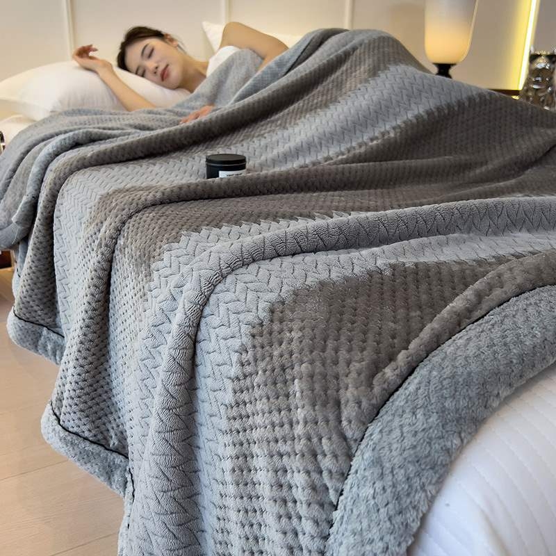 Одеяло от млечен велур, Скандинавски стил, полиестер, под 300 г, за всички сезони