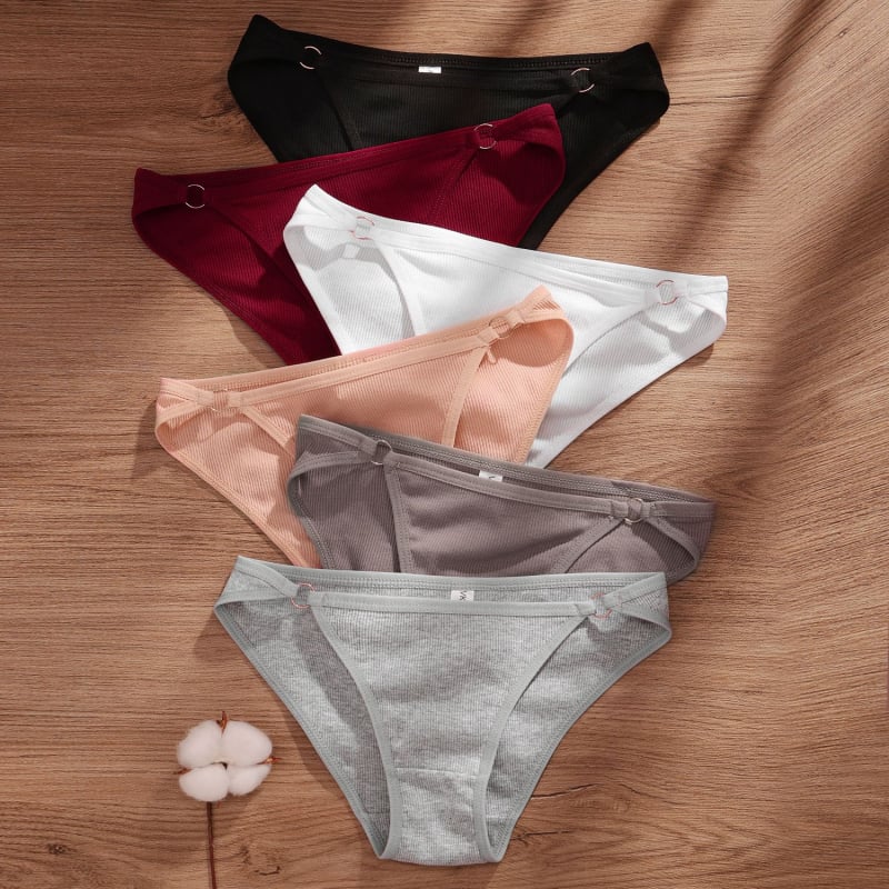 Dámske bavlnené tanga v japonskom štýle, nízky pás — ribované tkanie, priedušné, rýchloschnúce, tvarovanie brucha