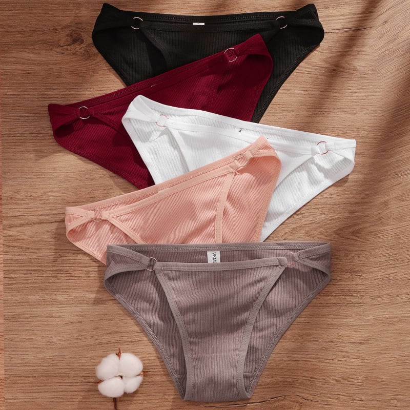 Dámske bavlnené tanga v japonskom štýle, nízky pás — ribované tkanie, priedušné, rýchloschnúce, tvarovanie brucha
