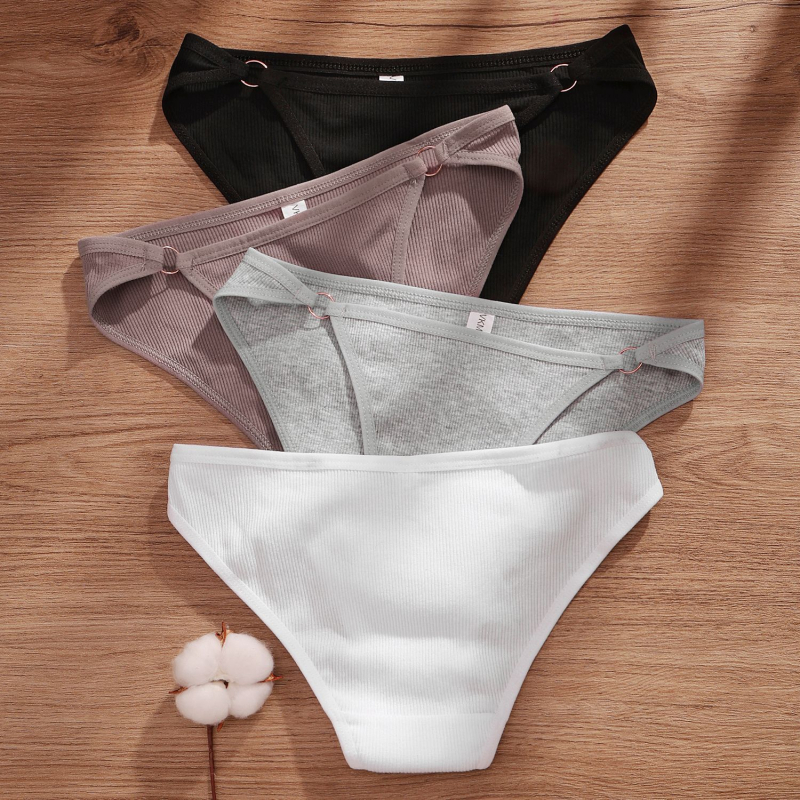 Dámske bavlnené tanga v japonskom štýle, nízky pás — ribované tkanie, priedušné, rýchloschnúce, tvarovanie brucha