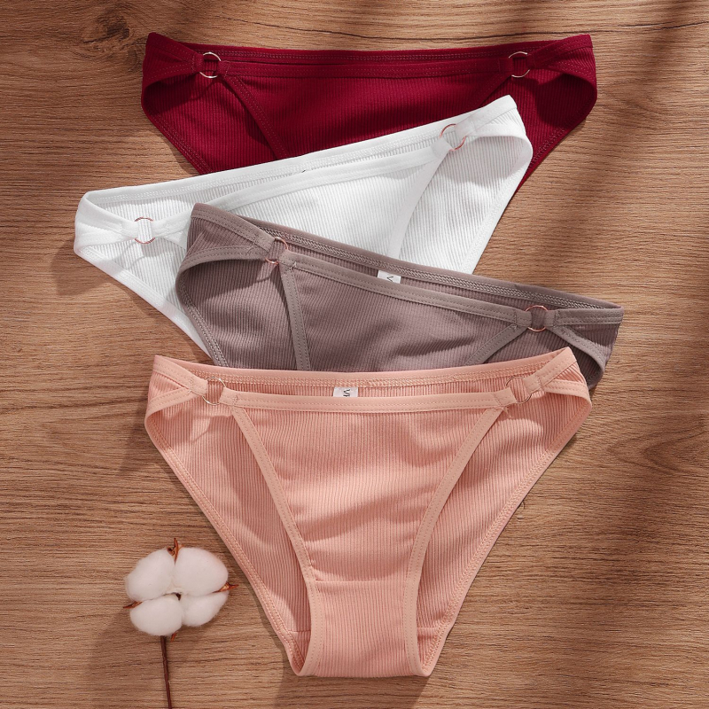 Dámske bavlnené tanga v japonskom štýle, nízky pás — ribované tkanie, priedušné, rýchloschnúce, tvarovanie brucha
