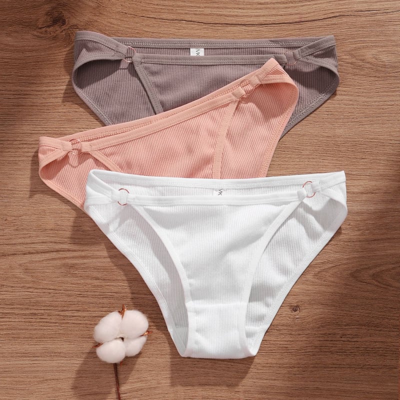 Dámske bavlnené tanga v japonskom štýle, nízky pás — ribované tkanie, priedušné, rýchloschnúce, tvarovanie brucha