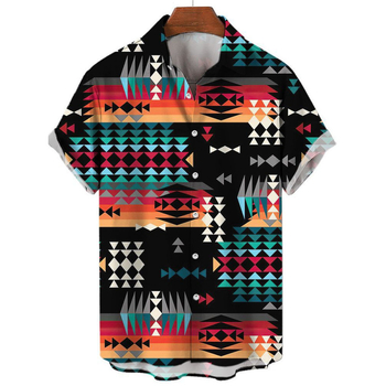 Риза в стил кардиган със 3D флорална пълна принтова шарка, къси ръкави, яка с ревера, свободен силует, влагоотводящ полиестер