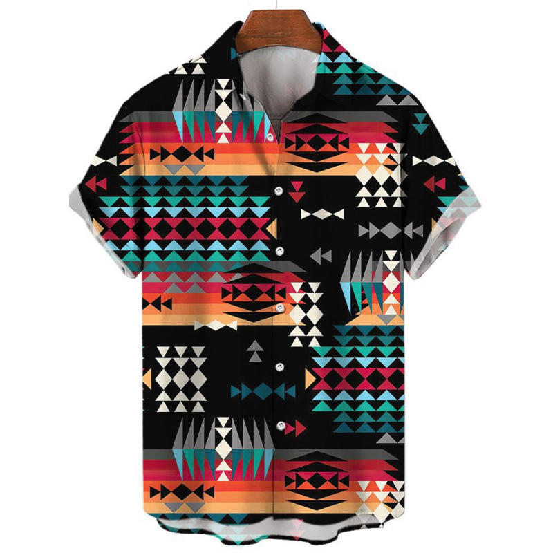 Риза в стил кардиган със 3D флорална пълна принтова шарка, къси ръкави, яка с ревера, свободен силует, влагоотводящ полиестер